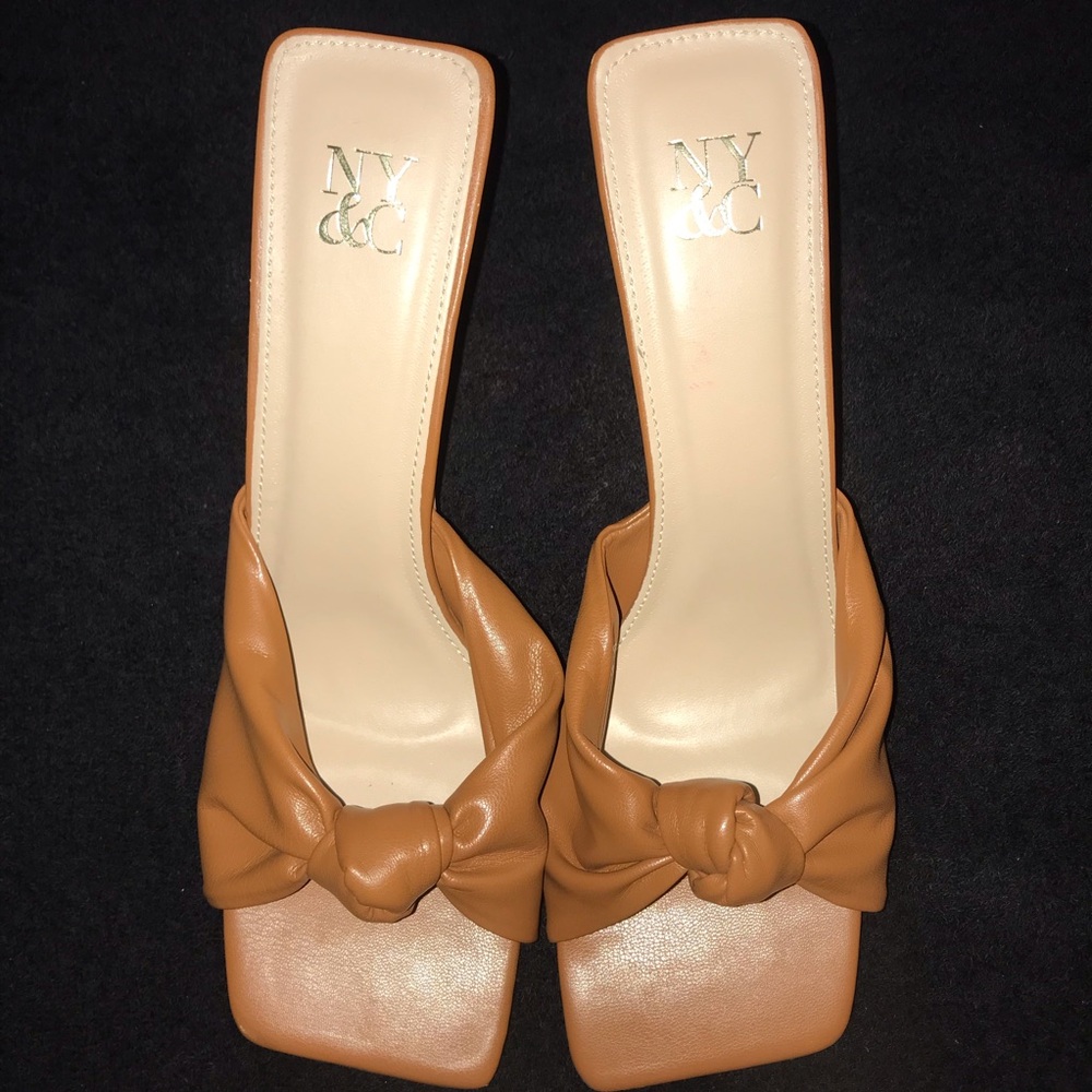 NY&CO Natasha Brown Mule Heels Women Size 11